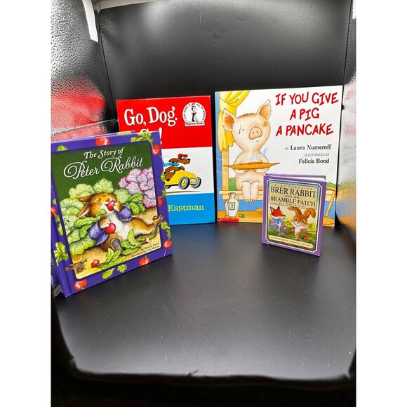 4 Children’s Books Peter Rabbit Kohl’s Care Brer Rabbit Go Dog Give Pig Pancake - Picture 1 of 10